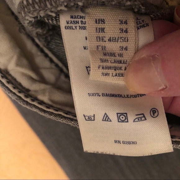 Lands' End Canvas Jeans Men's Grey Slim Fit  W 34  L 32 1963 Distressed Denim - Picture 10 of 15